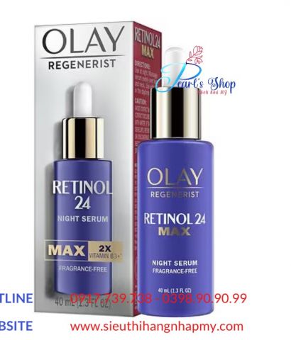 Tinh chất chống lão hóa tăng cường dưỡng ẩm ban đêm Olay Regenerist RETINOL 24 MAX Serum 40ml