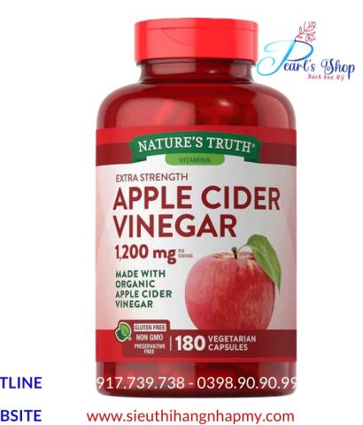 Viên giấm táo APPLE CIDER VINEGAR Nature's Truth 180 viên