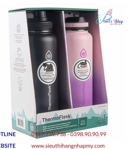 Bình giữ nhiệt THERMOFLASK 1.2L hàng Mỹ màu đen mẫu mới