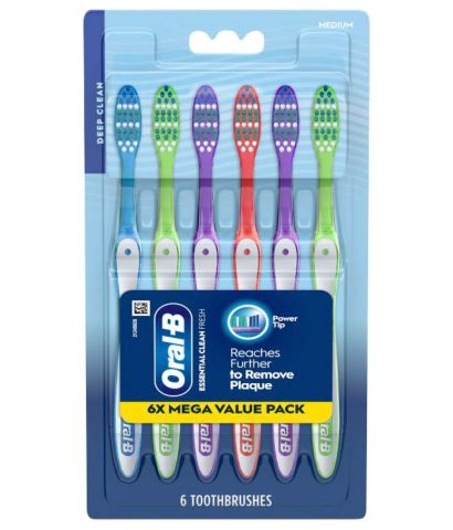Bàn chải đánh rắng Oral B Essential Clean vỉ 6 cây