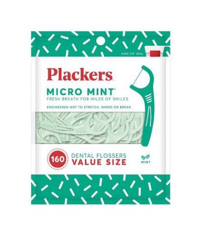 Tăm chỉ nha khoa PLACKERS Micro Mint 160 cây