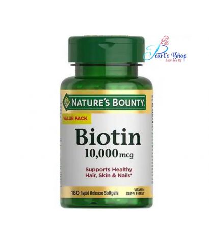 Nature's Bounty Biotin 10.000mcg 180 viên ngăn ngừa rụng và kích thích mọc tóc
