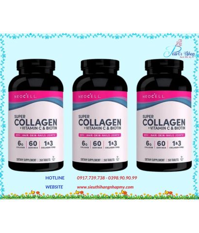 Super Collagen Neocell 360 viên mẫu mới chăm sóc sức khỏe da móng tóc