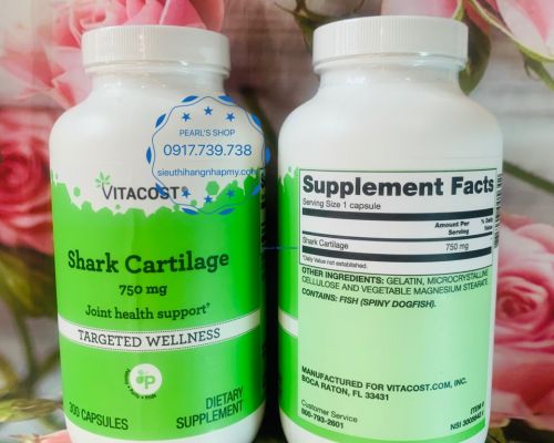 Sụn Cá Mập Shark Cartilage 750mg Vitacost 300 viên