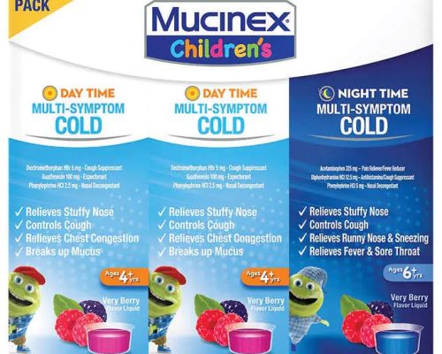 Siro giảm cảm và ho MUCINEX Children's cho bé từ 4 tuổi (3 x 118ml)