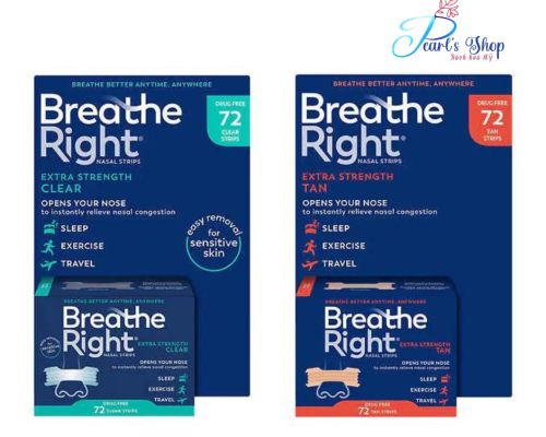 Miếng dán chống ngáy và chống nghẹt mũi BREATHE RIGHT Extra Stregth 72 miếng