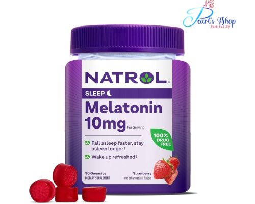 Kẹo dâu hỗ trợ giấc ngủ ngon MELATONIN 10MG 90 viên