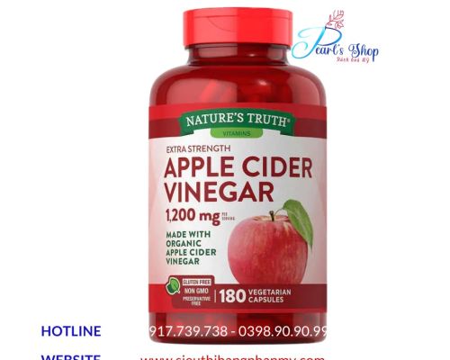 Viên giấm táo APPLE CIDER VINEGAR Nature's Truth 180 viên