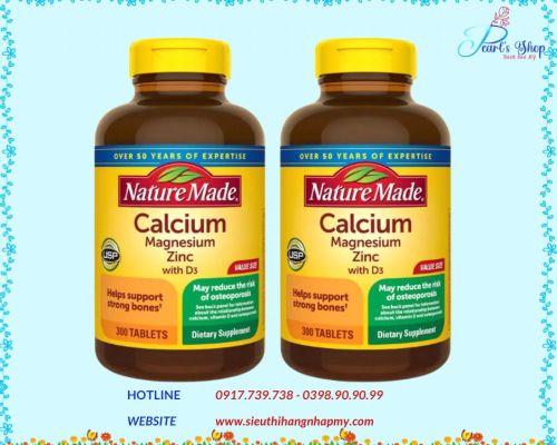 Calcium Magnesium Zinc Nature Made 300 viên