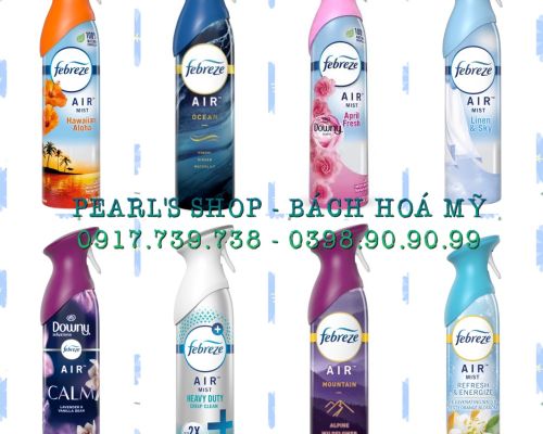 Xịt thơm phòng và ô tô FEBREZE Air Mist dạng phun sương 250gr