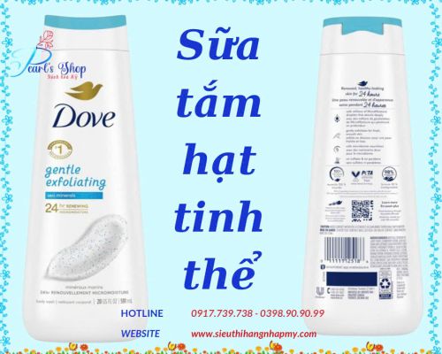 Sữa tắm dưỡng da DOVE Gentle Exfoliating hạt tinh thể 591ml